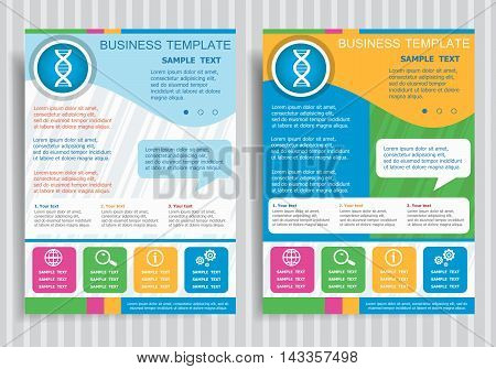 Dna Sign On Vector Brochure Flyer Design Layout Template