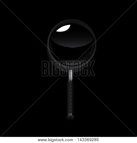 Magnifying Transparency glass on the black background.
