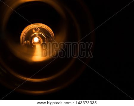 light of kerosene oil lantern lamp burning with a soft glow light