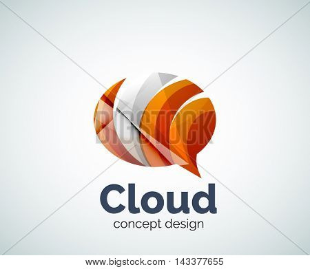 Bubble logo template created with abstract geometric overlapping elements