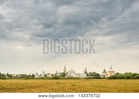 Prilutsky Monastery cloudy summer day in Vologda. Russia