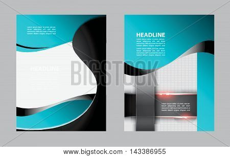 Blue background graphic curve line for text and message modern web design