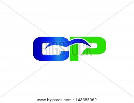 PC logo. Letter p and C logo vector