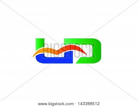 Letter U and D logo.UD company linked letter logo