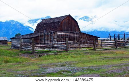 an old historic barn at Grand Teton in Wisconsin