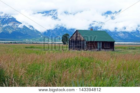 an old historic barn at Grand Tetons in Wisconsin