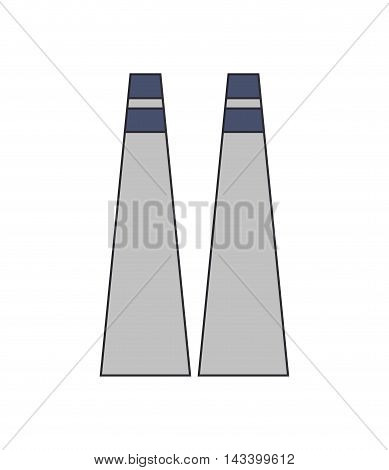 chimney building plant factory industry icon. Flat and Isolated design. Vector illustration