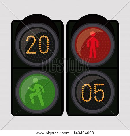 semaphore trafficlight sign warning road street icon. Colorful and isolated design. Vector illustration