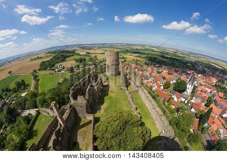 Castle Muenzenberg - Fisheye version Wetterau Hessen Germany