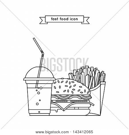 Fast food set. Vector fast food restaurant. Isolated fast food logo. Flat fast food icons set. Vector fast food snakes.