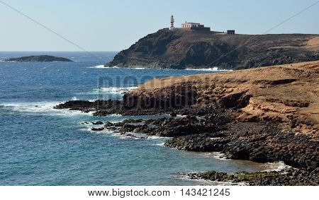 Coast of Arinaga and lighthouse, Gran canaria, Canary islands