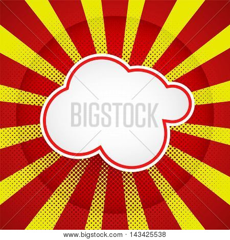 Speech colored red bubble Pop-Art Style. lichtenstein pop art. Pop art comic background space coments. Explosion bubble collision - funny balloon comics book background template. Vector illustration
