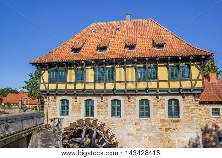 Half Timbered Watermill Building In Steinfurt