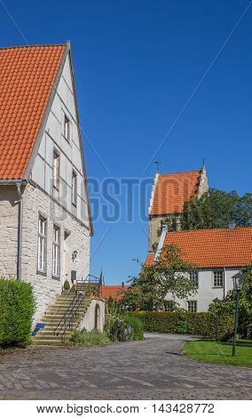 House And Church Tower In Steinfurt