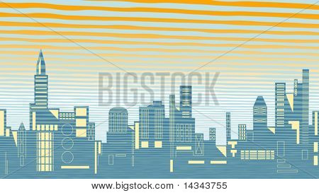 Bearbeitbare Vektor-Illustration der Skyline der Stadt