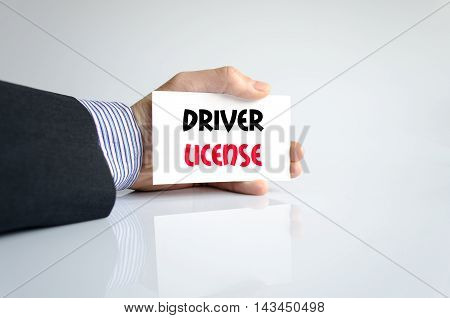 Driver license text concept isolated over white background