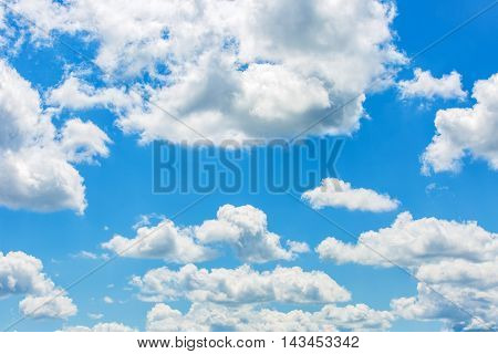 Photo of cloudy blue sky in summertime