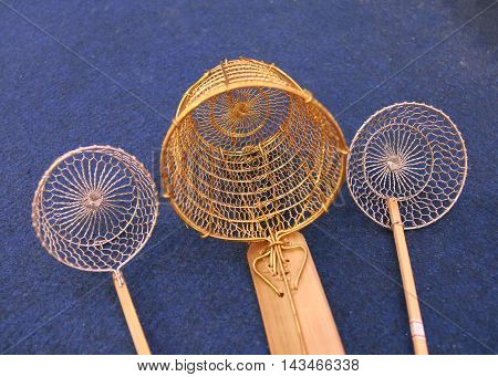a strainer, a colander, a lawn sieve, Handmade