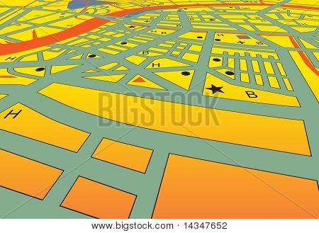 Угловой streetmap универсальный города, не имена