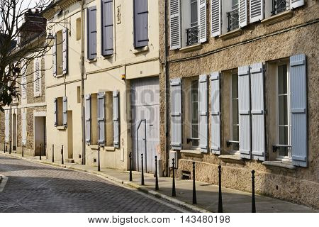 Magny en Vexin France - march 14 2016 : the picturesque city center in spring