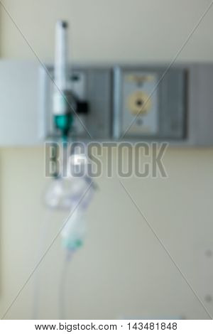 abstract blur focus oxygen tool and maks in hospital