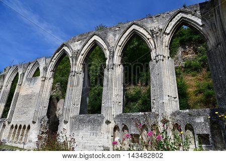 Beaumont le Roger France - august 11 2016 : the Holy Trinity priory