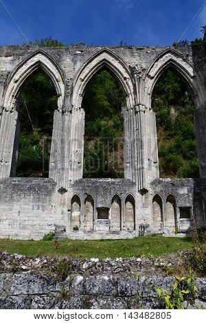 Beaumont le Roger France - august 11 2016 : the Holy Trinity priory