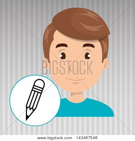 boy young student school vector illustration design