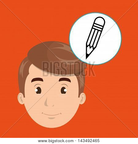 boy young student school vector illustration design