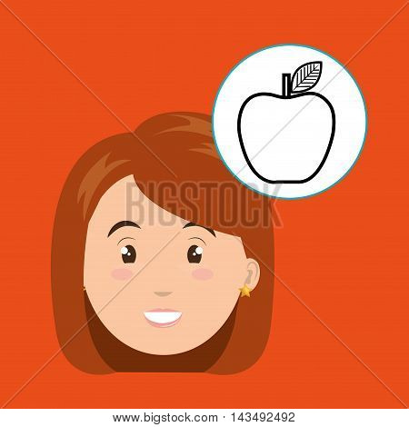 girl young student school vector illustration design