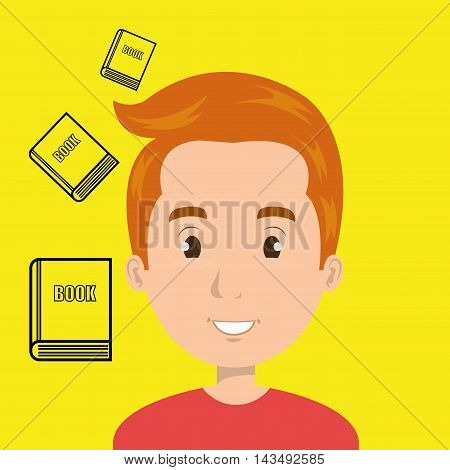 boy young student school vector illustration design