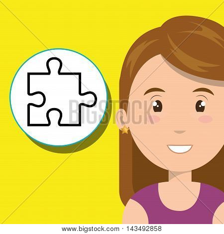 girl young student school vector illustration design