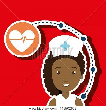 woman medical staff service vector illustration design
