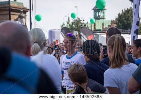 Copenhagen, Denmark - August 21, 2016: A happy Patrik Nilsson just after winning the KMD Ironman Copenhagen 2016 in only 07:49:18