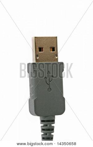USB cable - macro isolated on white.