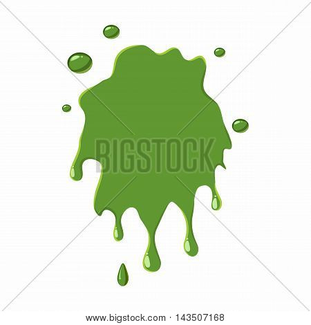 Slime spot isolated on white background. Green slime spot vector illustration