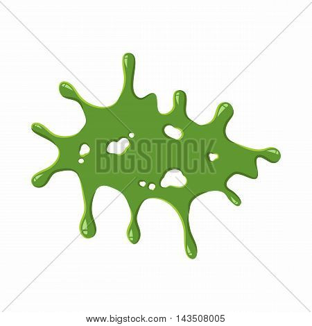 Splattered mucus isolated on white background. Green slime blot vector illustration