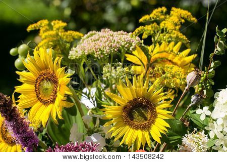 handmade beautiful bouquets from flowers and herbs