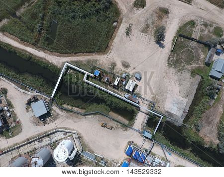 Equipment For The Drying Gas And Condensate Collection. Top View.