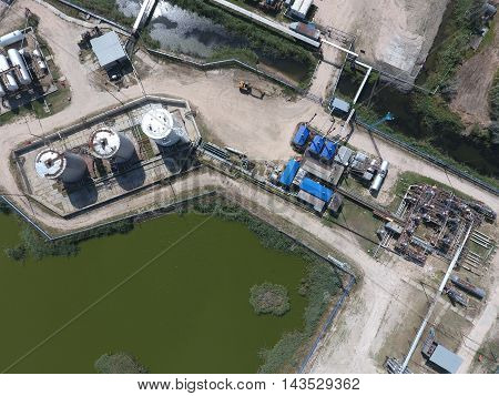 Equipment For The Drying Gas And Condensate Collection. Top View.