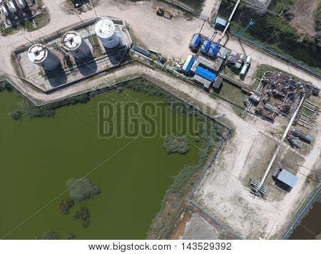 Equipment For The Drying Gas And Condensate Collection. Top View.