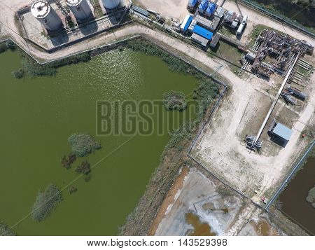 Equipment For The Drying Gas And Condensate Collection. Top View.