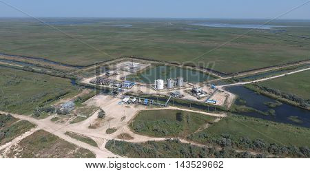 Equipment For The Drying Gas And Condensate Collection. Top View.
