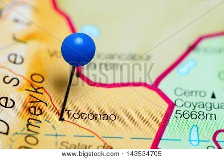Toconao pinned on a map of Chile