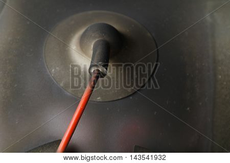 closeup of a sucker on old kinescope