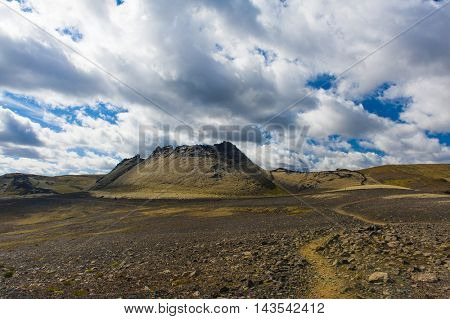 Lakagigar is a row of appox. 130 volcanic craters on the Southern Iceland. The biggest one is the volcano Laki the eruption of which was one of the greatest disasters in the 18th century. 