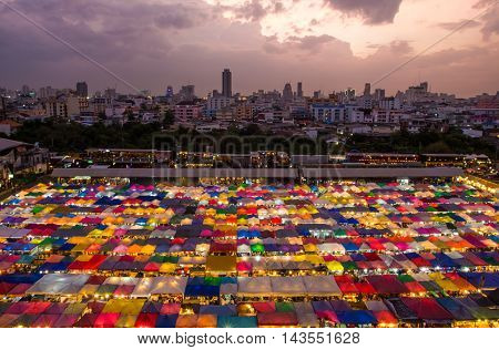 Train market secondhand market in Bangkok , Thailand.