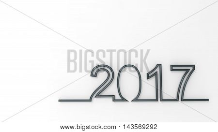2017 New Year concept. Holiday Symbol. 3D illustration