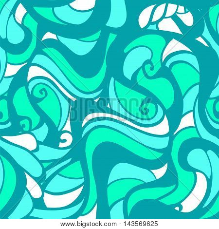 detailed vector design of a nice mystical sea-green seamless pattern in art nuvo style