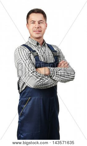 Milkman on white background
